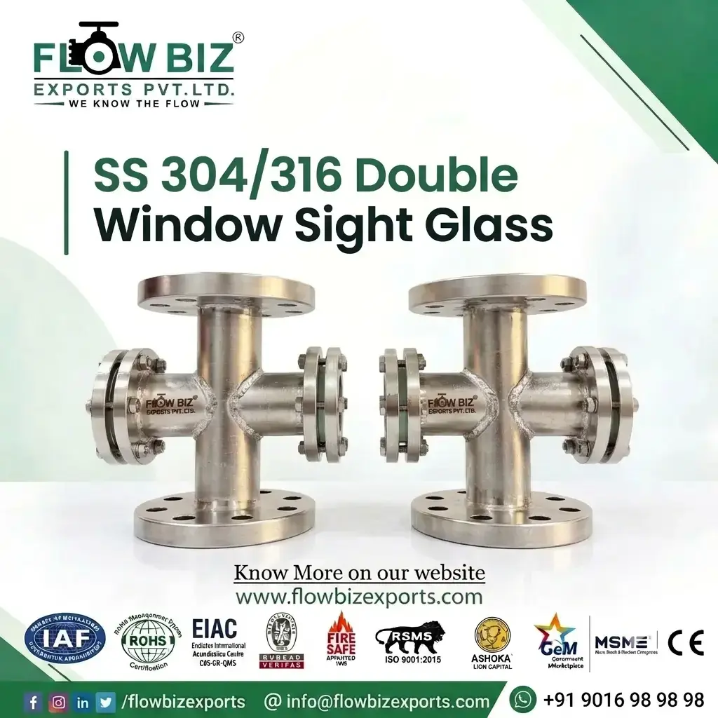 SS 304/316 Double Window Sight Glass Manufacturer India