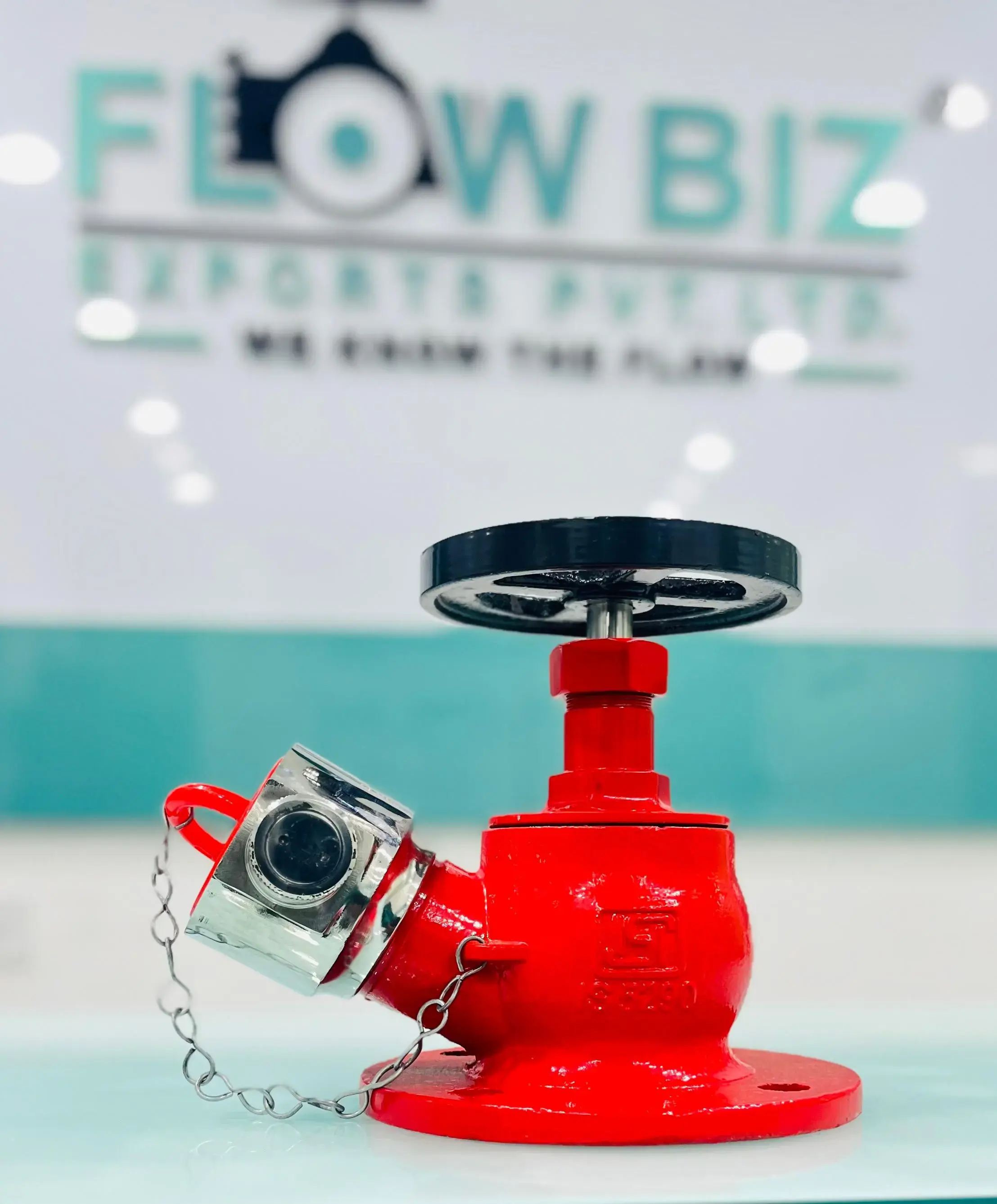 FlowBiz Fire Fighting Landing Valve with Flanged Inlet and Hose Coupling Outlet