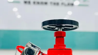 FlowBiz Fire Fighting Landing Valve with Flanged Inlet and Hose Coupling Outlet