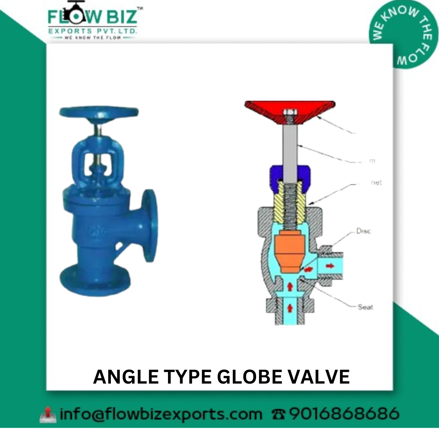 angle type globe valve manufacturer mumbai - Flowbiz