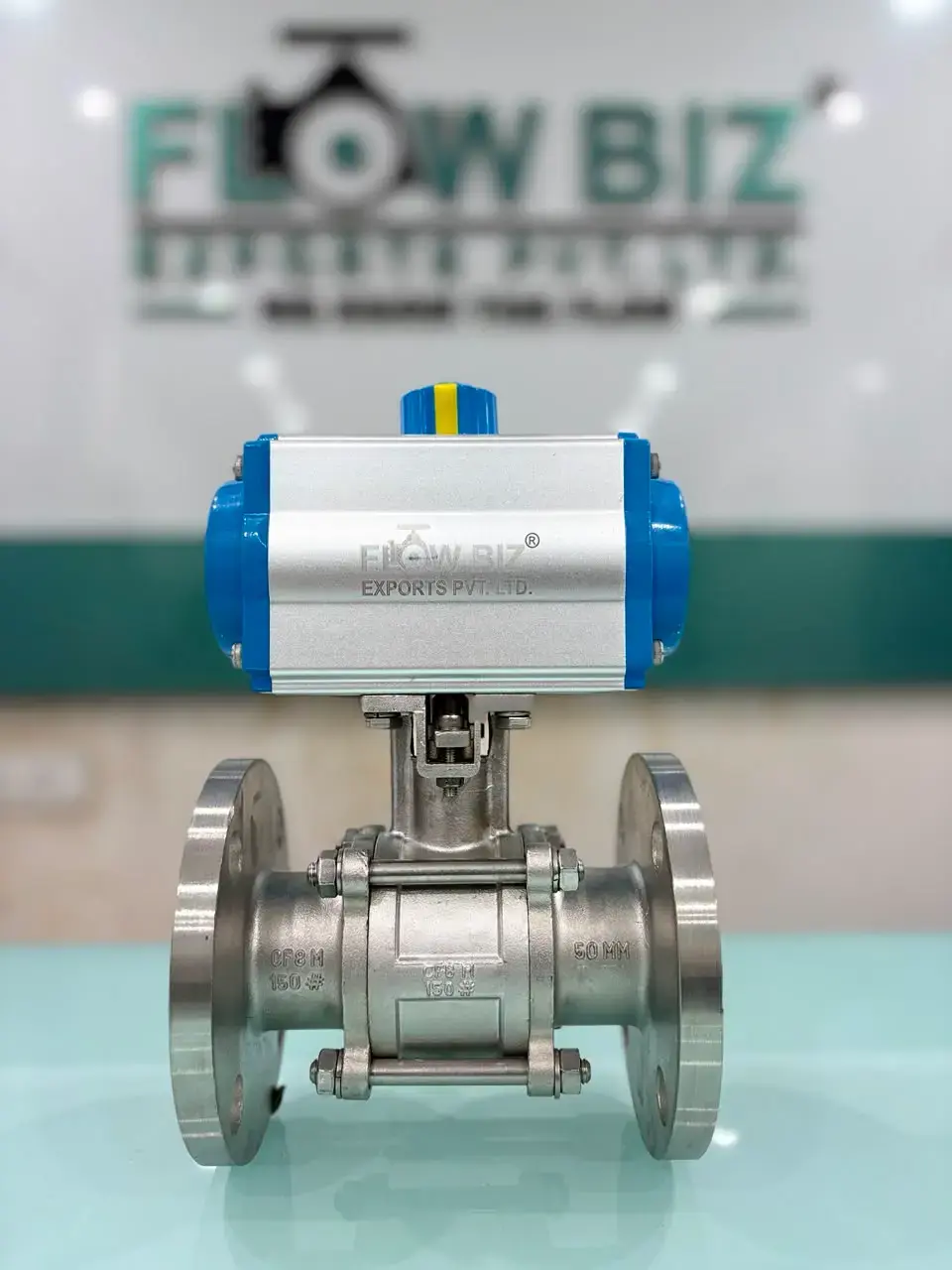 Pneumatic Double-Actuated 3-Piece Ball Valves | FlowBiz Exports