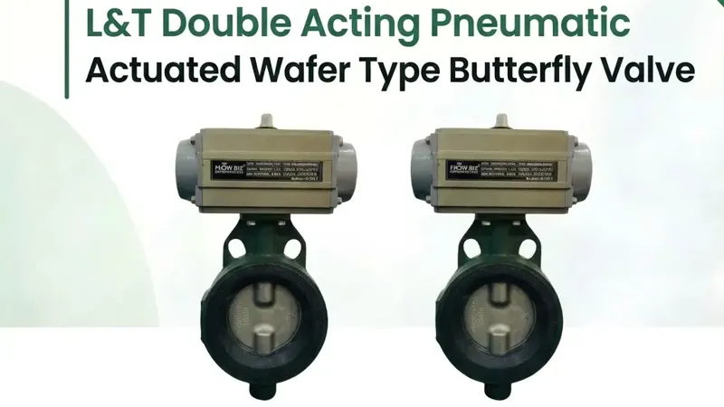 L&T Double Acting Pneumatic Actuated Wafer Type Butterfly Valve | FlowBiz Exports