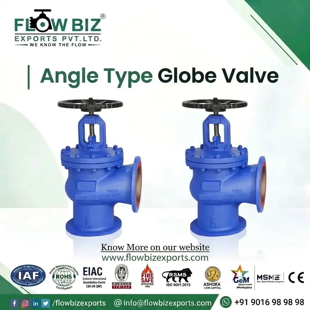 angle type globe valve manufacturer pune - Flowbiz