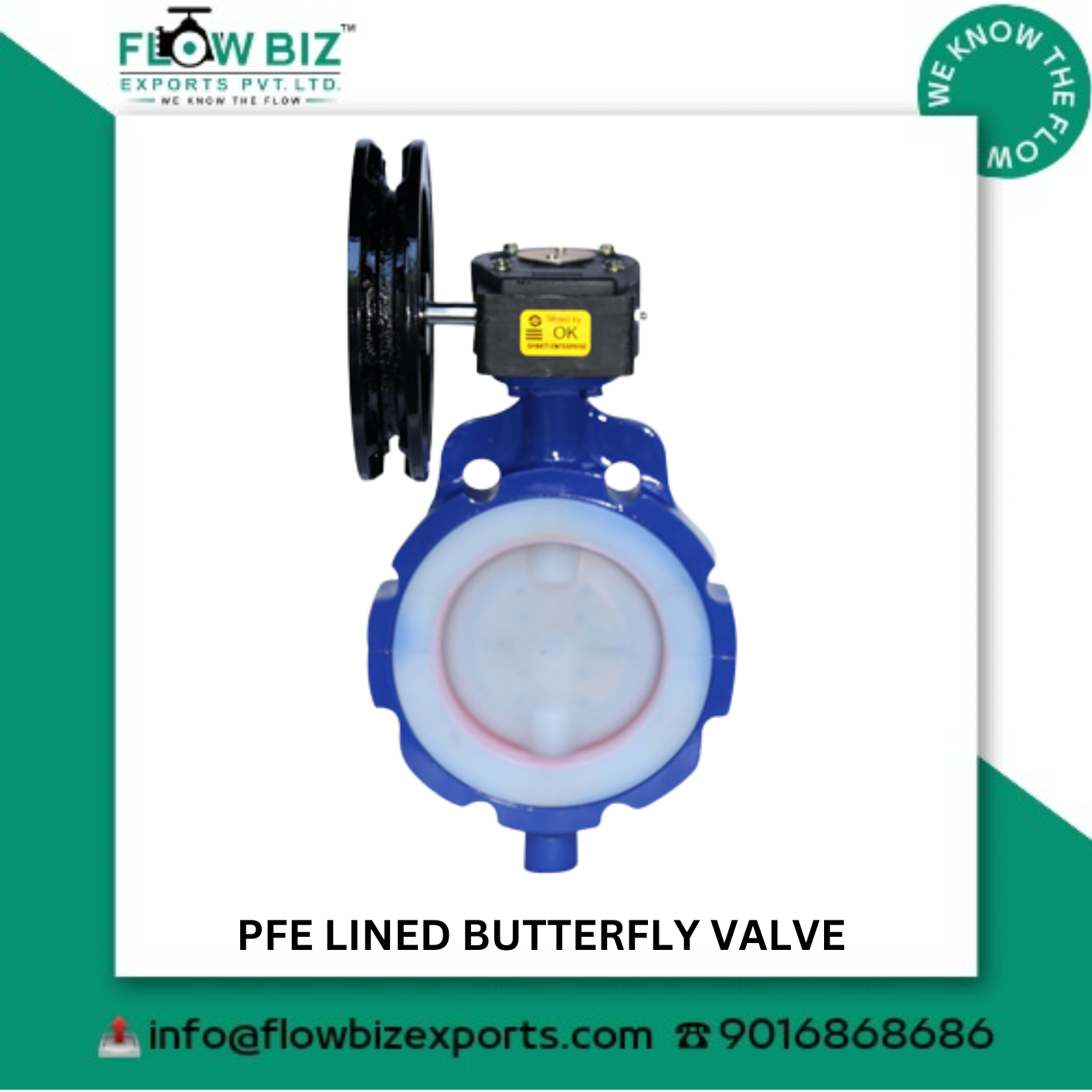 PFE Lined Butterfly Valve Manufacturer in Nashik