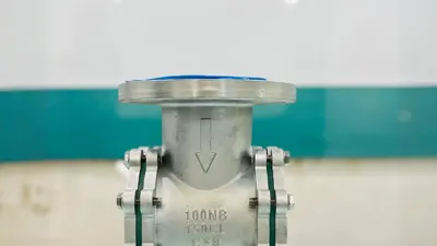 FlowBiz flanged double window sight glass with premium Teflon liner for chemical pipelines.