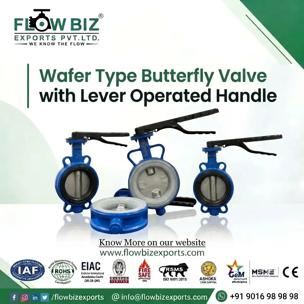 Wafer Type Butterfly Valve with Lever Operated Handle