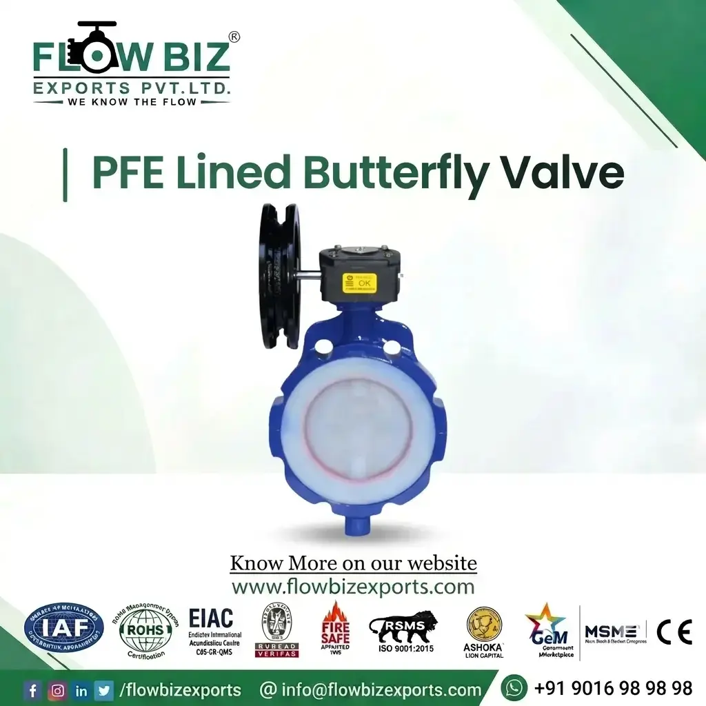 PFE Lined Butterfly Valve Manufacturer in Nashik