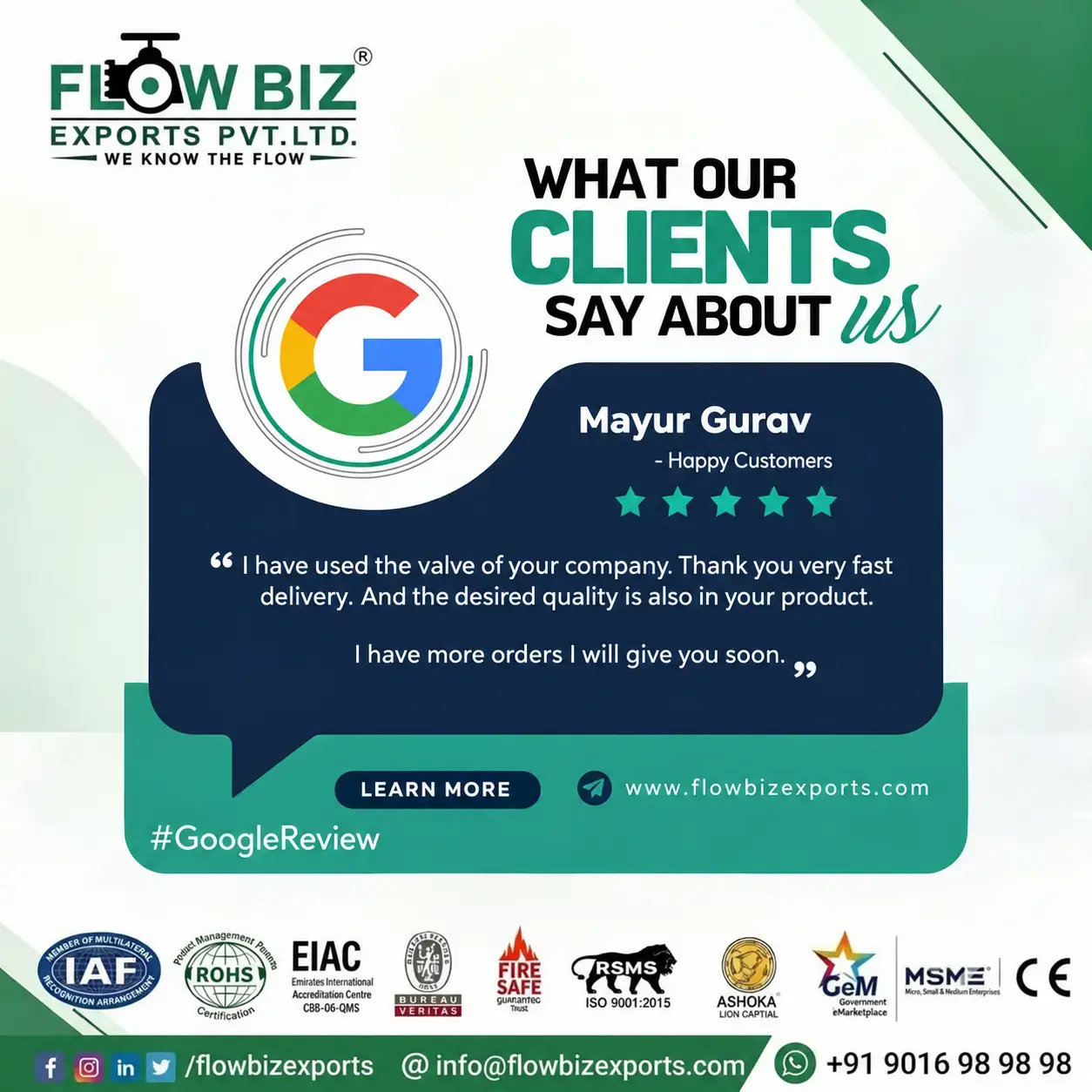 "Our customers are the reason for our success."