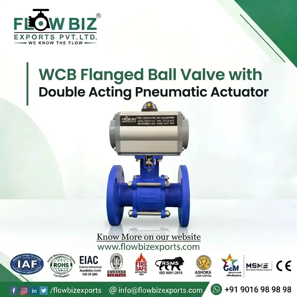 WCB Flanged Ball Valve with Double Acting Pneumatic Actuator 