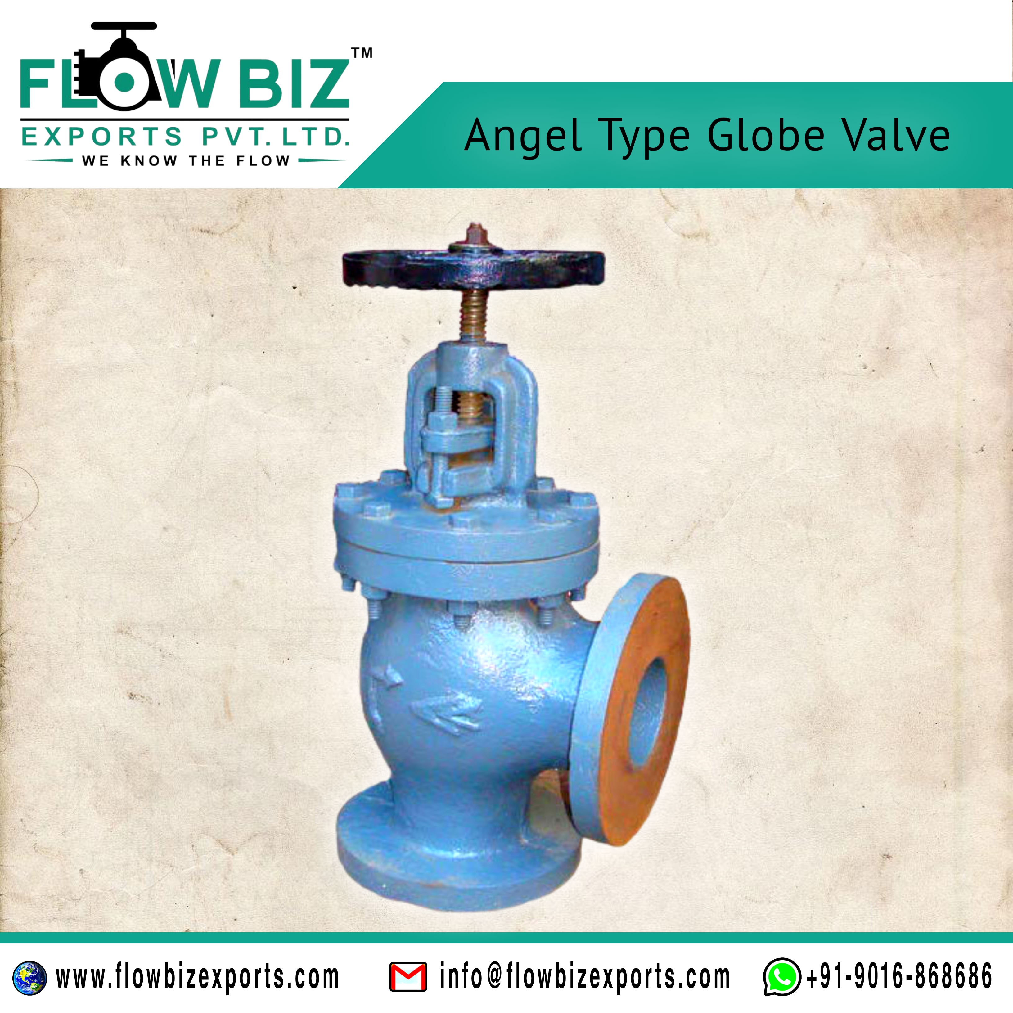 FlowBiz Angle type Globe Valve 